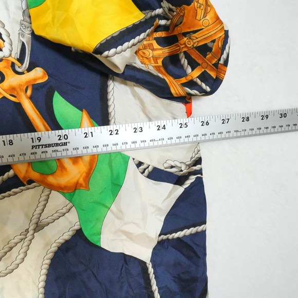 Lauren Ralph Lauren 100% Blouse Women's 16W Plus Blue‎ Red Anchor Nautical Yacht - Picture 6 of 6